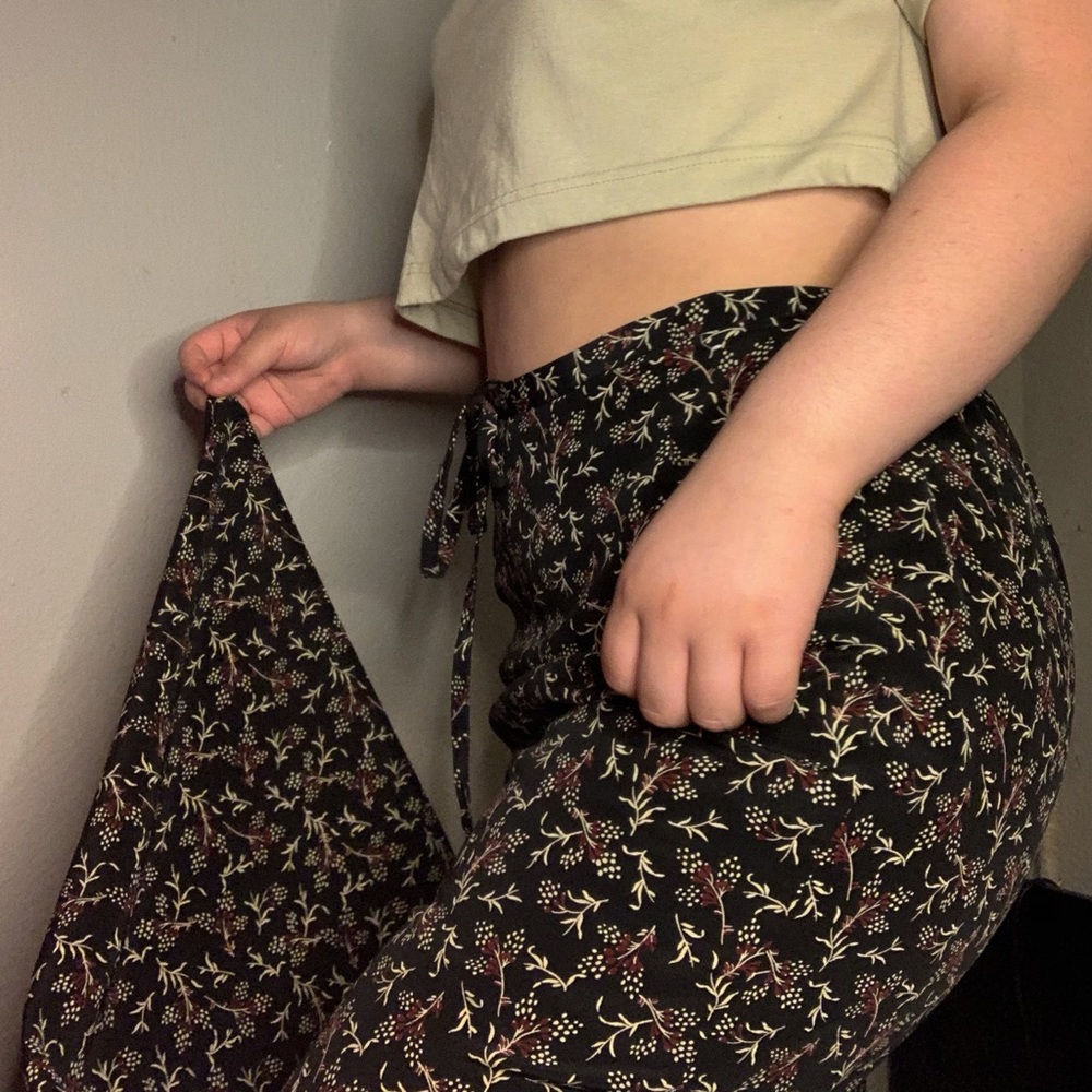 Long Slit Floral Slip Maxi Skirt